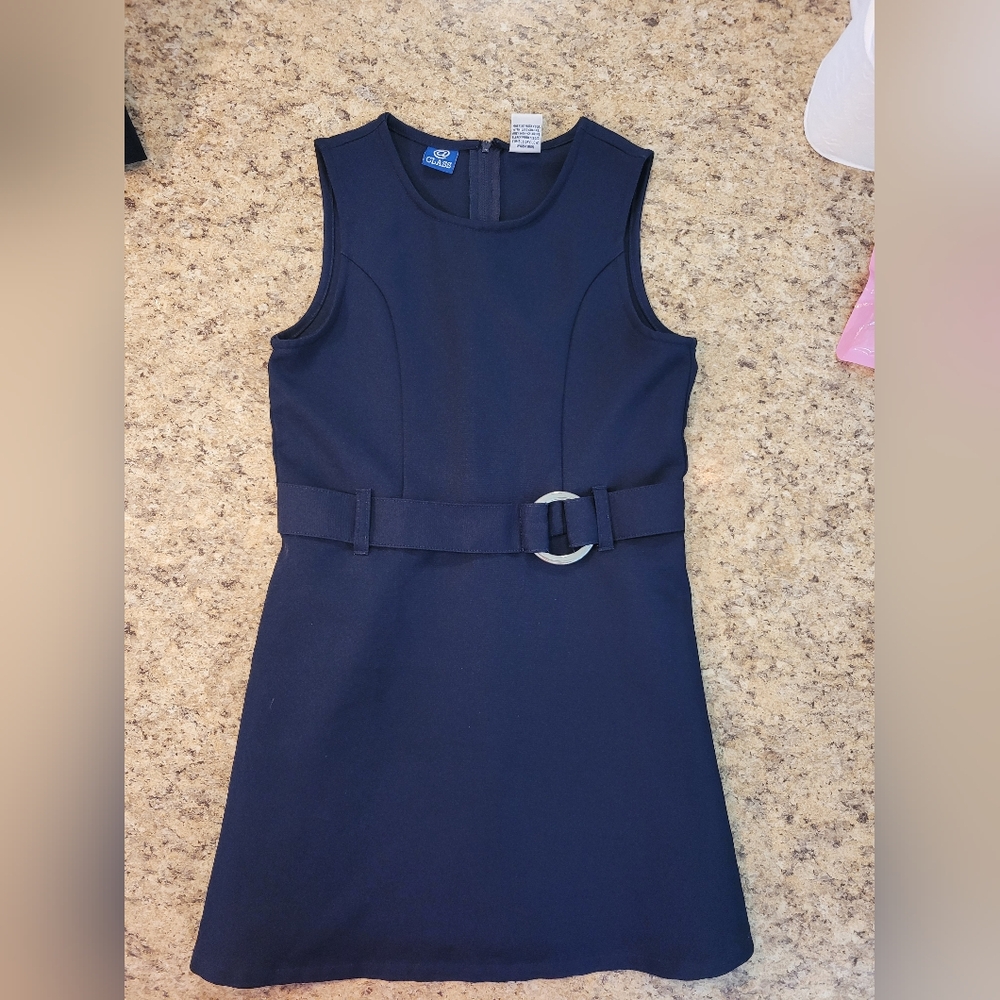 Blue Sheath Dress Sleeveless Crew Neck